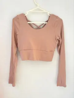 ヨガウェア トップス 長袖 カップ付 Lサイズ