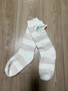 gelato pique フリースソックス ホワイト/ピンク