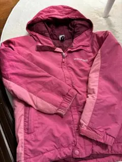 montbell フード付き中綿コート ピンク　140センチ　モンベル