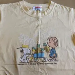 平成レトロfamiliar SNOOPY Tシャツ パイナップル柄 淡い黃色Sのサムネイル