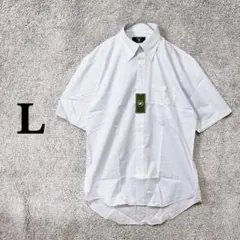 新品 サンタバーバラ 半袖シャツ L 白 青 チェック柄 通勤 ビジネス4017