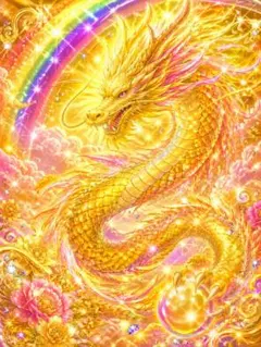 金色ドラゴンのデジタルアート額付きa4ポスター - メルカリ
