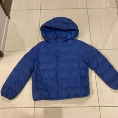 美品ユニクロUNIQLO ライトウォームパデットパーカ 120ブルー