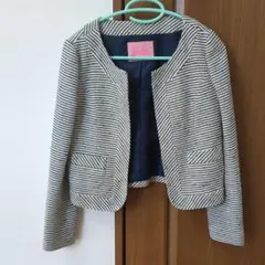 Barbie ノーカラージャケット ストライプ