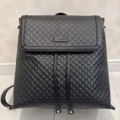 値下げ⭐︎美品GUCCI グッチ GG シマレザーリュック ブラックのサムネイル