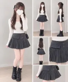 ZARA キッズ プリーツスカート グレー 秋 冬