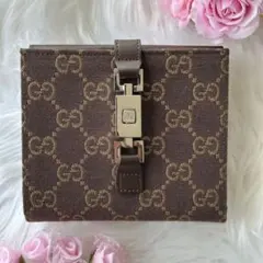 GUCCI レザー キャンバス 二つ折り財布 GG ジャッキーのサムネイル