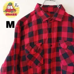 USA古着 ネルシャツ　M レッド　ブラック　チェック