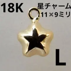 18K チャーム 星 K18 スター パーツ 金属パーツ ネックレス ピアス L 18K チャーム 星 K18 スター パーツ 金属パーツ ネックレス ピアス L