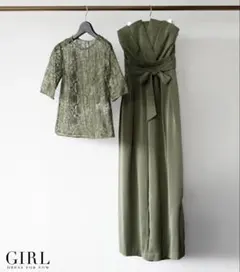 新品タグ付き　GIRL ワイドパンツドレス　結婚式パーティードレス