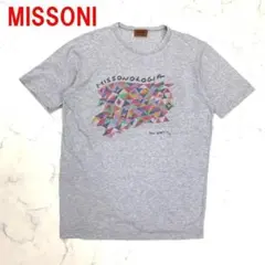 A6375 ミッソーニ 半袖Tシャツ 綿 コットン プリント グレー L相当のサムネイル