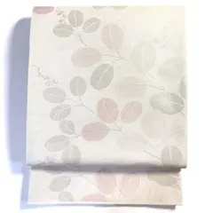 6k888 袋帯 絹 夏帯 夏物 紗 白 銀色 ピンク 柄物 和装 着物 - メルカリ