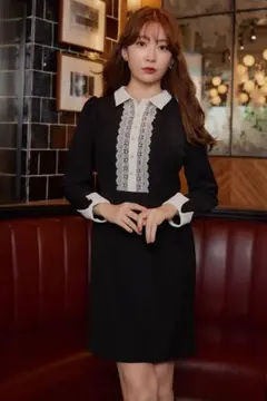 ワンピース herlipto /Pointed Collar Mini Dress Herlipto Pointed Collar Mini Dress