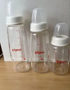 Pigeon 哺乳瓶 ガラス製スリムタイプ　3本セット　乳首無し