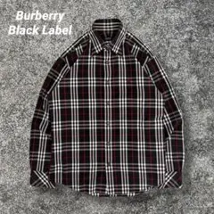 Burberry Black Label 長袖シャツ　ノバチェック　ブラック　L