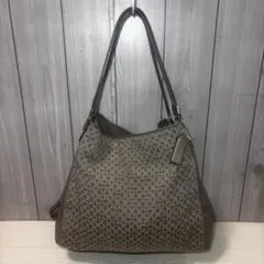 【美品】COACH コーチ トートバッグ シグネチャー グレー パープル A4可