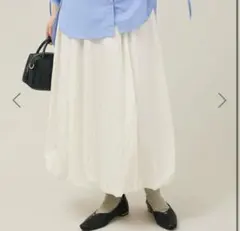 chocol raffine robe 微光沢サテンバルーンスカート アイボリー