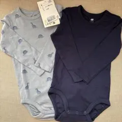 H&M 長袖 肌着 ロンパース 2枚セット