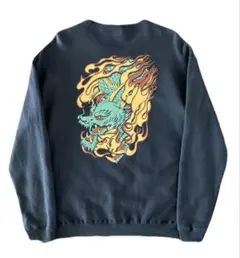 【CALEE】FLAME DRAGON CREW NECK SWEAT XXL