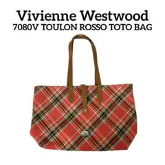 ヴィヴィアン チェック トートバッグ 大容量 赤