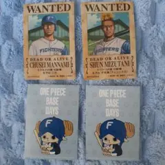 ファイターズ×ワンピースコラボ手配書ステッカー万波中正 水谷瞬 チョッパー 新品