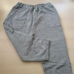 キッズ　女の子　ストライプ ポケット付き 　パンツ　ハーフ丈　130センチ