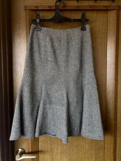 フレアスカート 白黒ストライプ