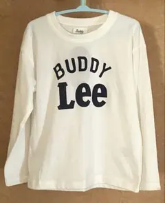 新品タグ付き［Buddy Lee］ロゴ入り 長袖Tシャツ WHITE/110cm