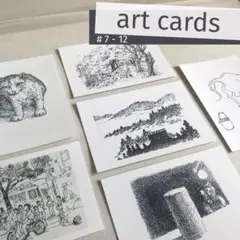 アートカード　ポストカード　6枚　京都　大阪　ねこ　スケッチ　art cards