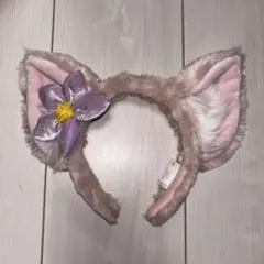 猫耳カチューシャ 花飾り付き