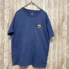 グラニフ 宇宙猫 刺繍 Tシャツ 綿 ネイビー SS