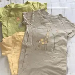 ベビーGAP アニマル刺繍　半袖ロンパース 80cm 3枚組