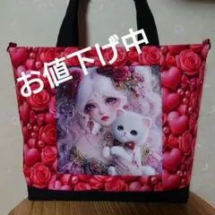 K☆K。。。★★ 様　【4月8日購入】ご依頼品　女の子パネル生地　トートバッグ ツキネコ 様 【4月購入】ご依頼品 女の子パネル生地 ハンドメイド