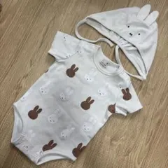 petit main ミッフィー ベビー服と帽子セット 80