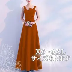 ウェディングドレス パーティ　結婚式　韓国風　ブライズメイド テラコッタオレンジ