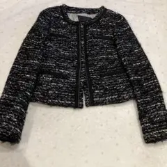希少✨人気ルネtissue ファンシーツイードジャケットノーカラー