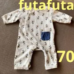 【美品】futafuta ミッキー柄長袖ロンパース 70 ディズニー女の子男の子