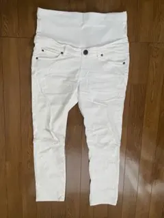 ホワイト マタニティパンツ サイズM