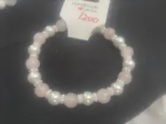 ハンドメイド ローズクォーツ パール ブレスレット