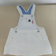 miki HOUSE スカートオーバーオール 80 90 白