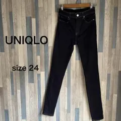 【美品】　UNIQLO ダークブルー　スキニー　デニム　ジーンズ　サイズ24