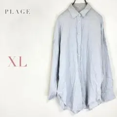 プラージュ リネンオーバーシャツ 麻100% ベージュ アースカラー 