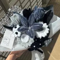 モールフラワー チャイラテ shop 枯れないお花 グレー　黒　韓国花束