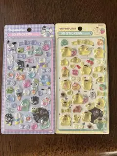 立体シール　ボンボンドロップシール　3Dステッカー　はぴだんぶい　ポムポムプリン