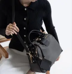 ✨人気 HAYNI ヘイニミニナイロンロシェ 2way 撥水グレーメゴールド金具のサムネイル
