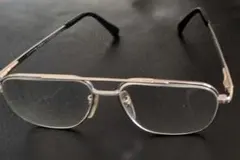 メンズ メガネ シルバーカラー ツーブリッジ アクアスキュータム