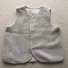 UNIQLO 80cm リバーシブルベビー星柄ベスト ベージュ色
