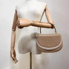 C921 外観美品 キタムラ ハンドバッグ レザー ゴールド金具 ベージュ