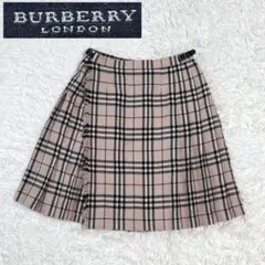 【極美品】バーバリーロンドン プリーツスカート ノバチェック 三陽商会 ウール