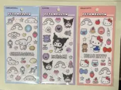 u*0様 サンリオ　キティ・シナモン・クロミ　ペタメロウシール3枚セット【正規品